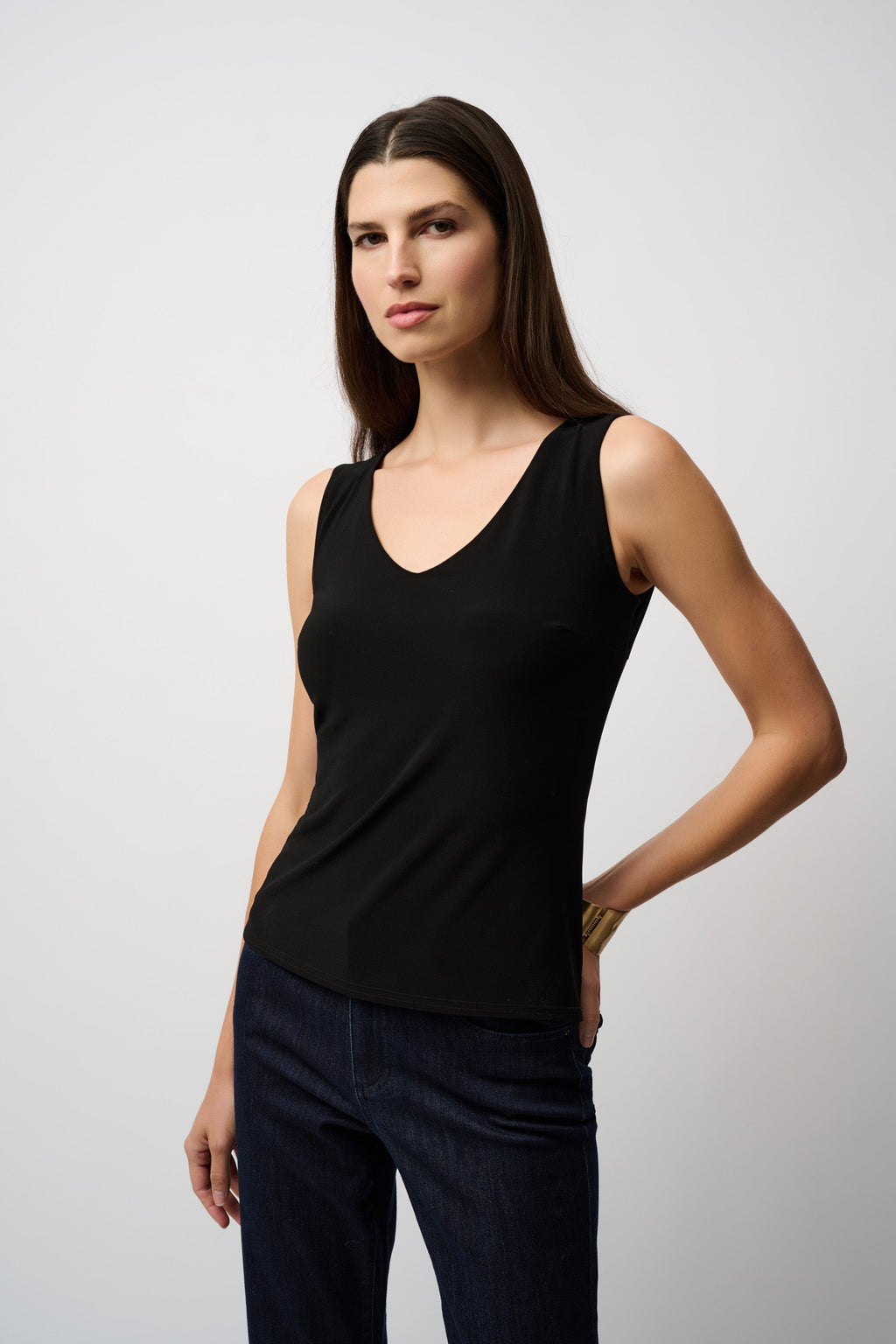 Classic V-Neck Cami Tank, Black