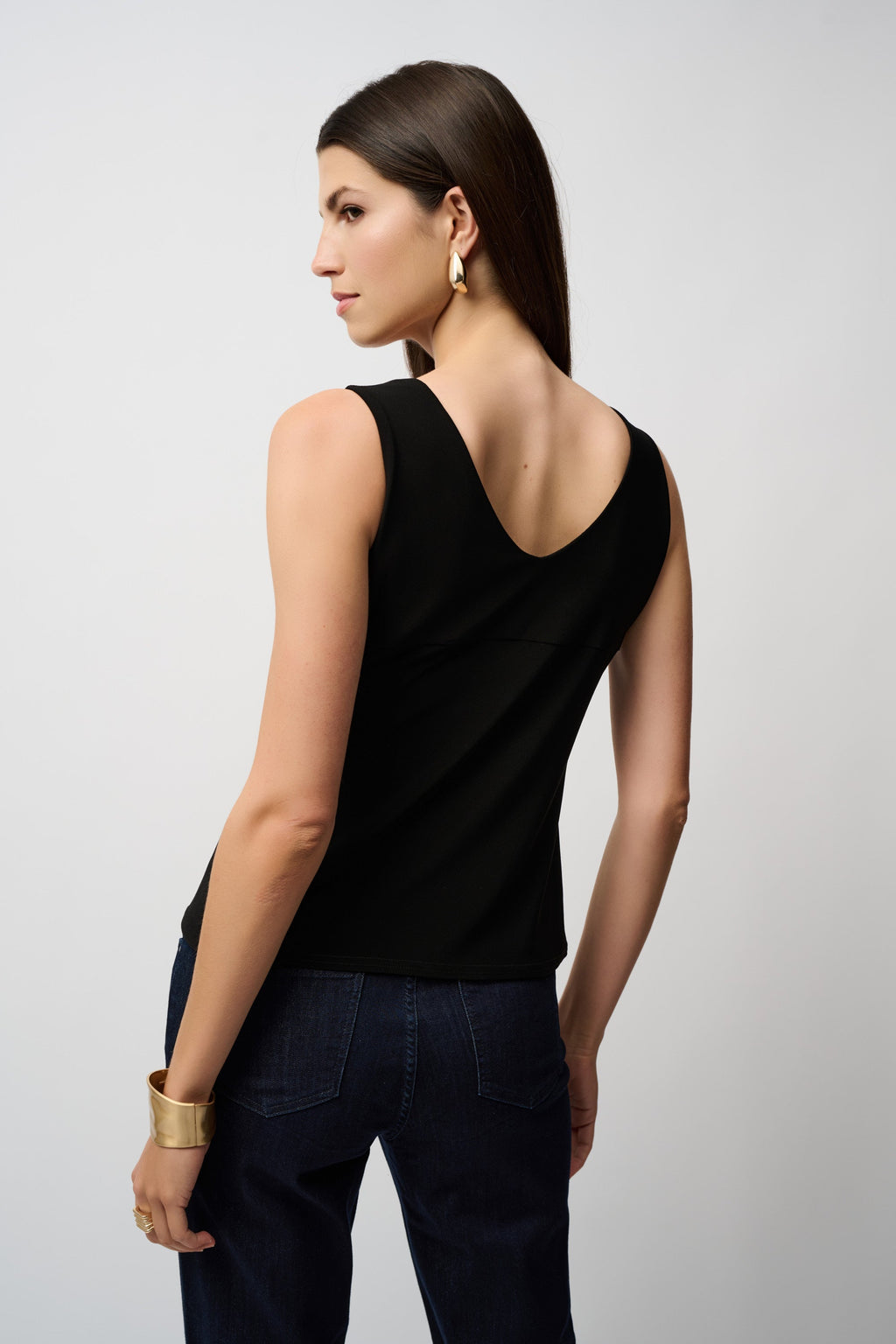 Classic V-Neck Cami Tank, Black