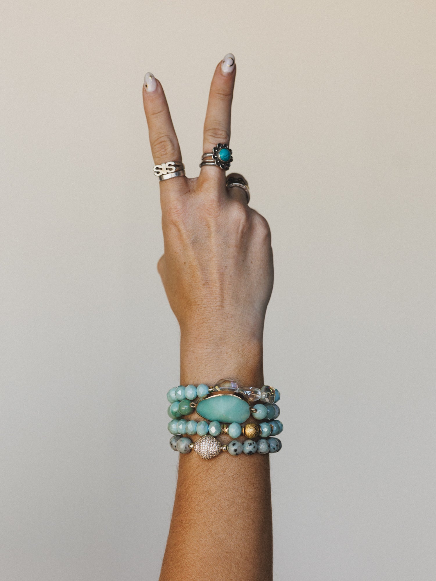 Julia Bracelet Set - Amazonite - Pre Order