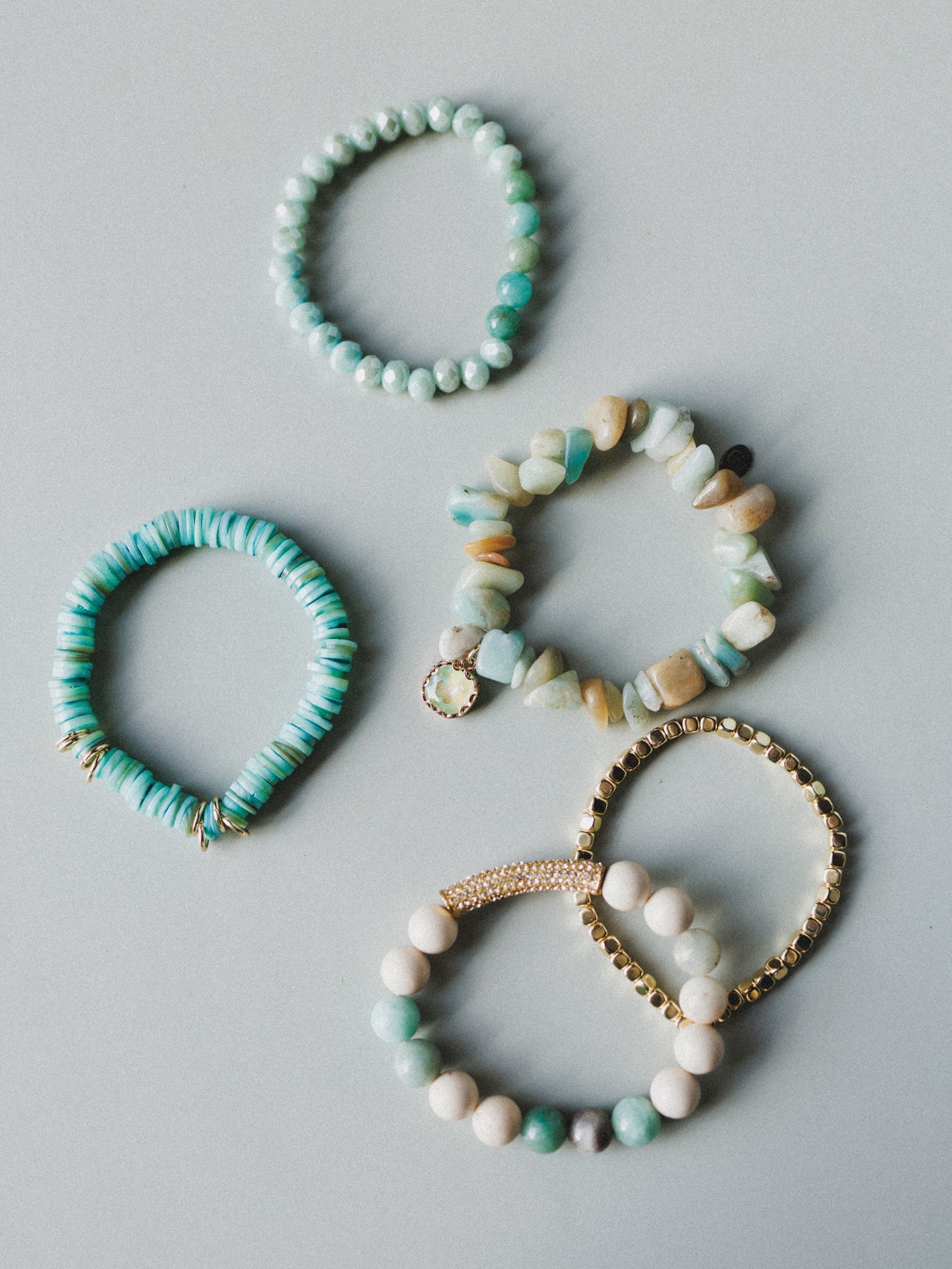 Summer Glow Beaded Bracelets - Aqua - Pre Order