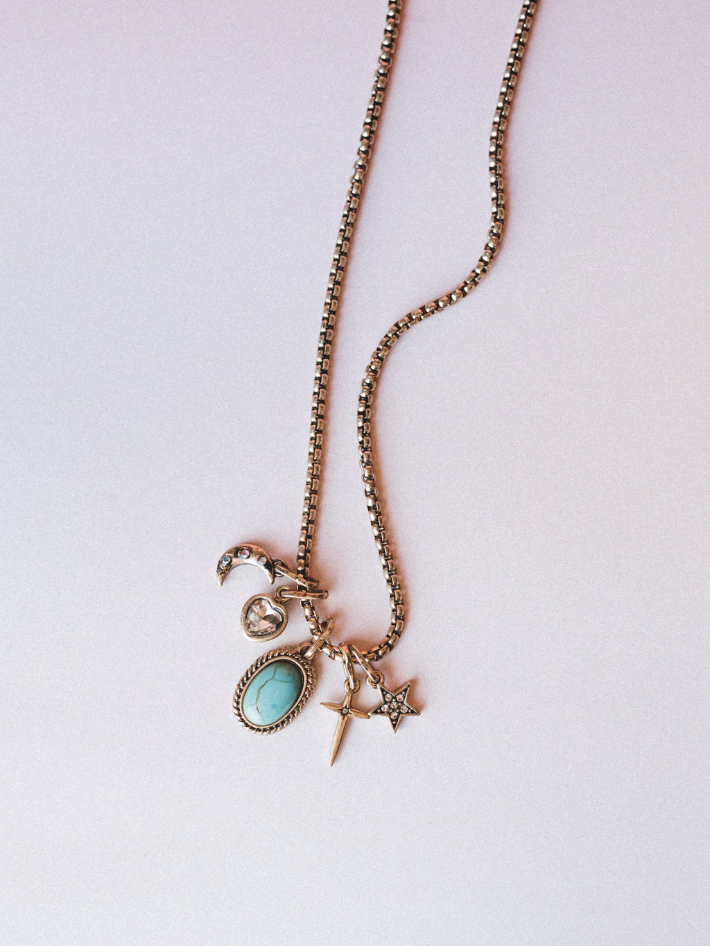 Western Tokens Necklace - Turquoise