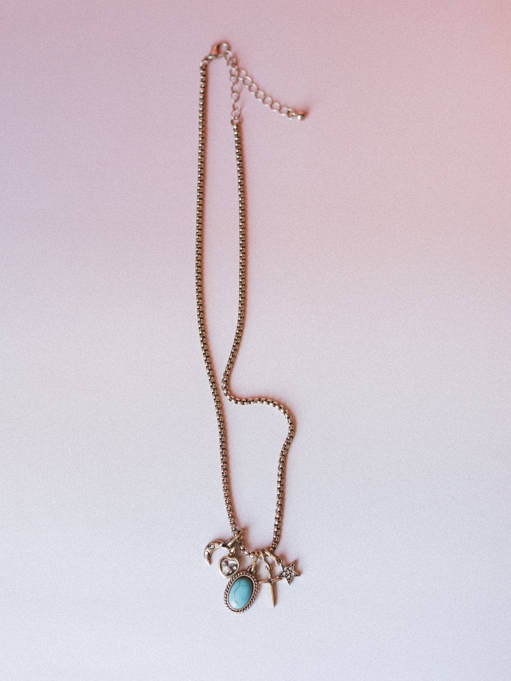 Western Tokens Necklace - Turquoise