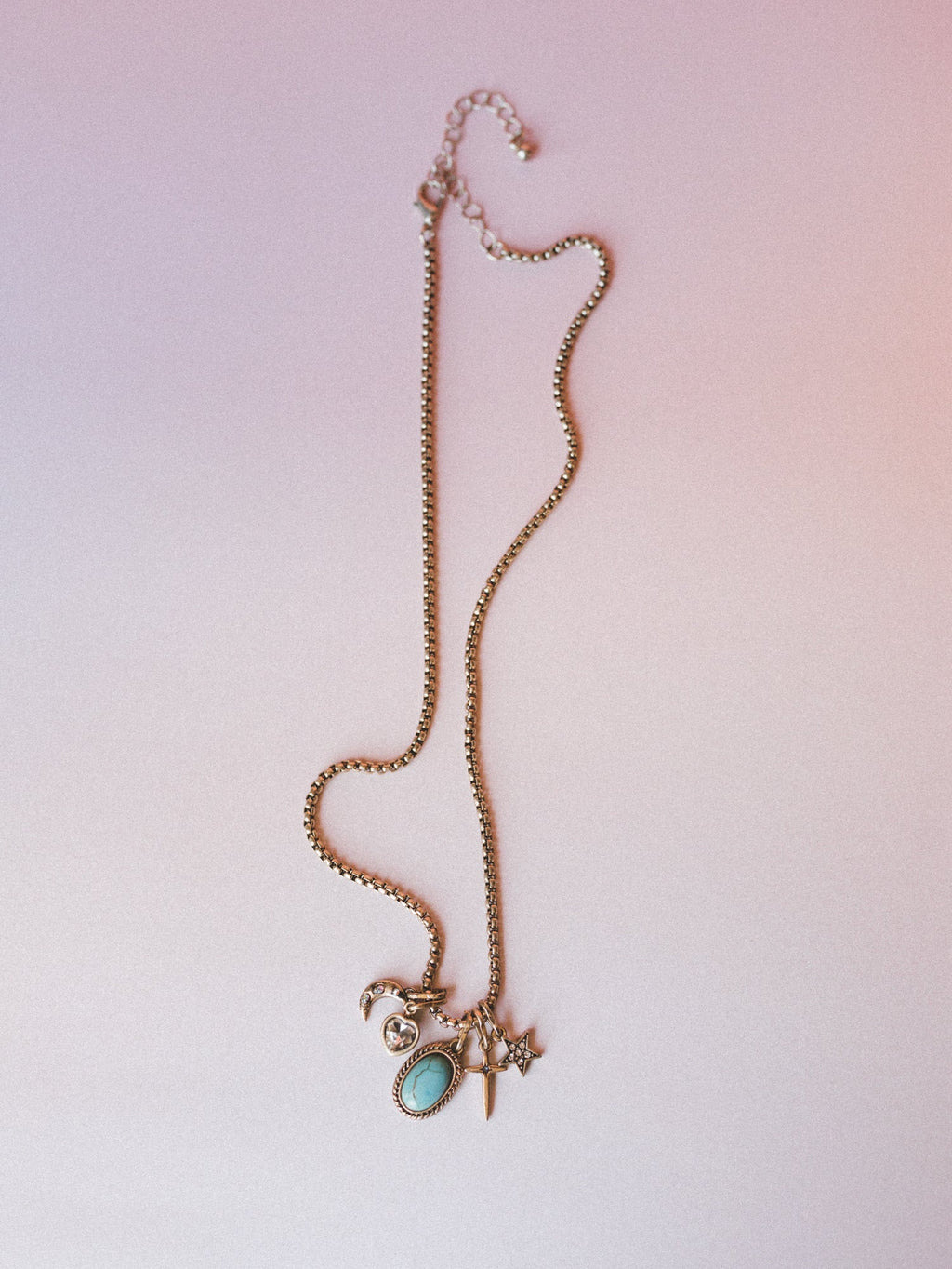 Western Tokens Necklace - Turquoise