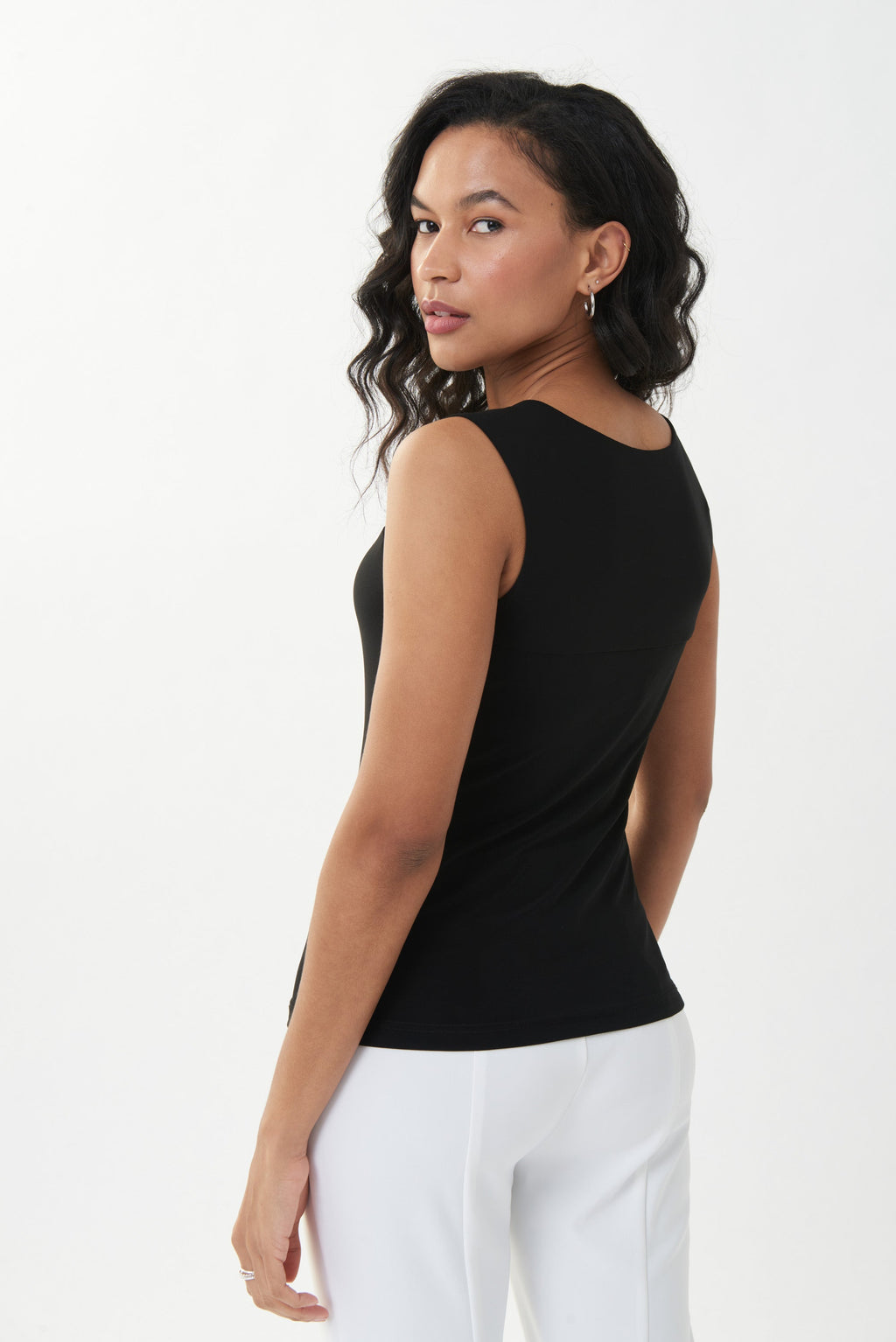 Classic Square Neck Cami Tank, Black