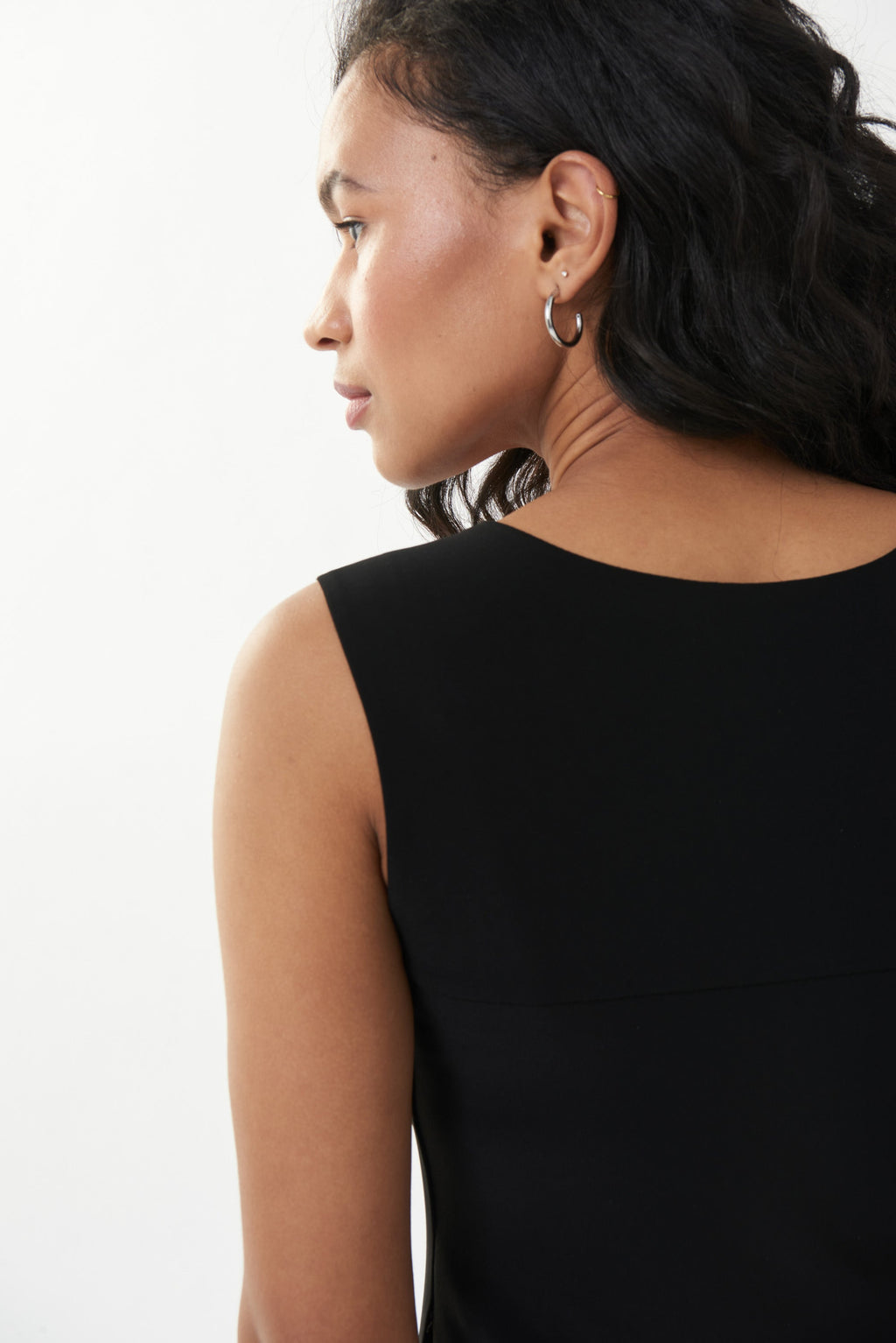Classic Square Neck Cami Tank, Black