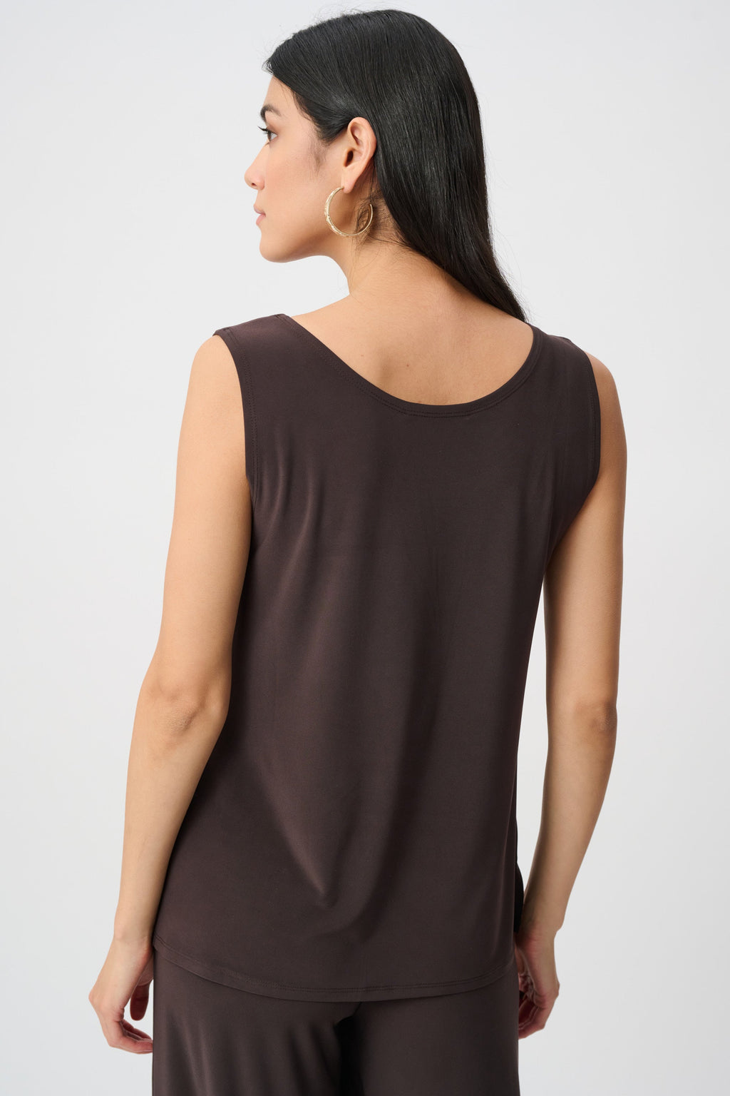 Silky Knit Scoop Neck Tank, Mocha