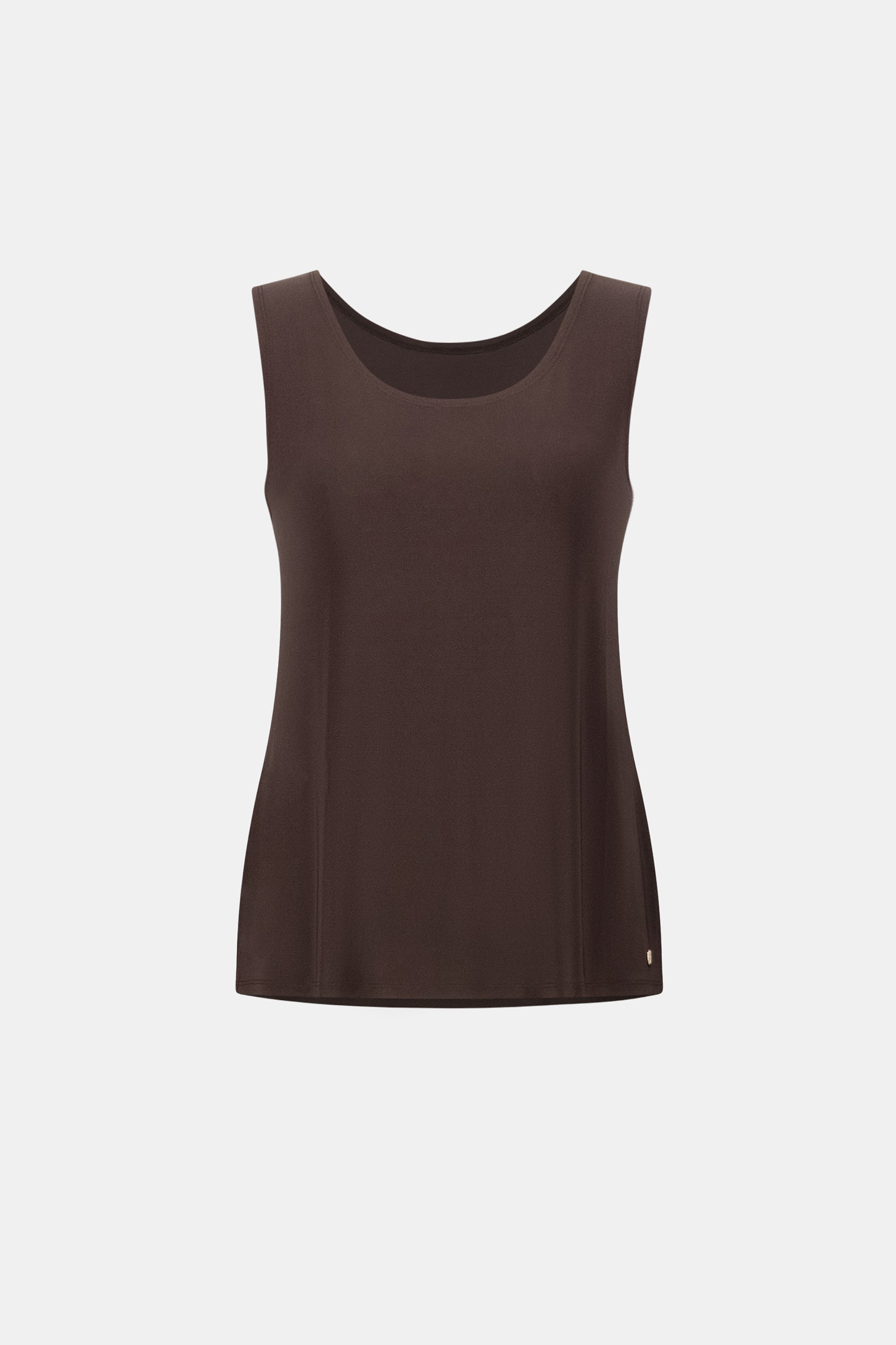 Silky Knit Scoop Neck Tank, Mocha