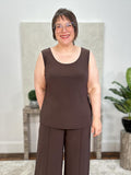 Silky Knit Scoop Neck Tank, Mocha