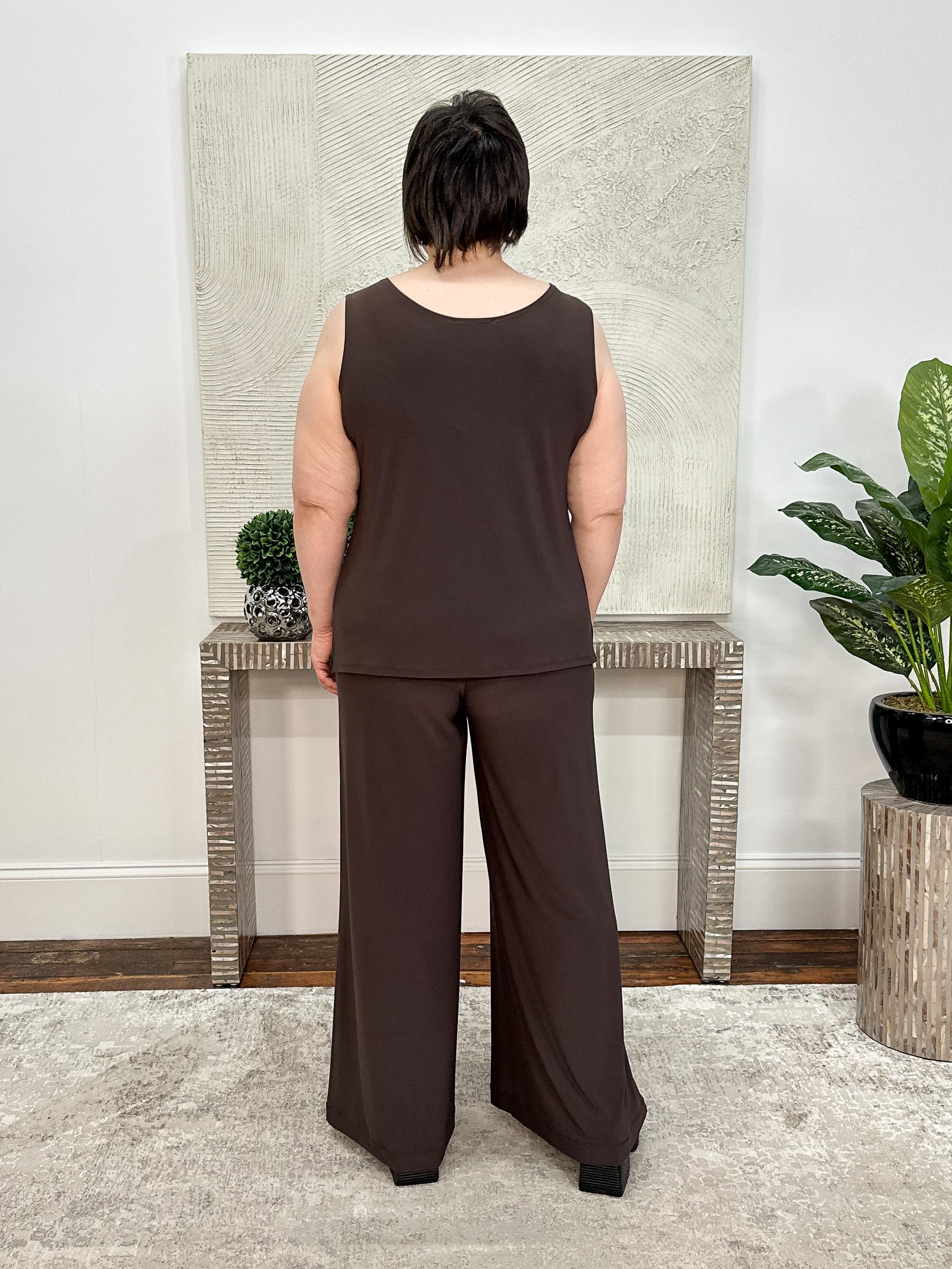 Silky Knit Scoop Neck Tank, Mocha