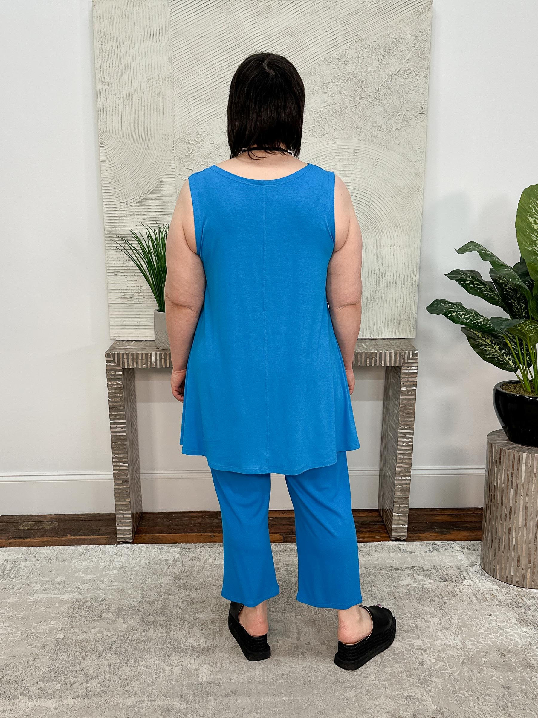 Desa Tank Tunic, Turquoise Tencel