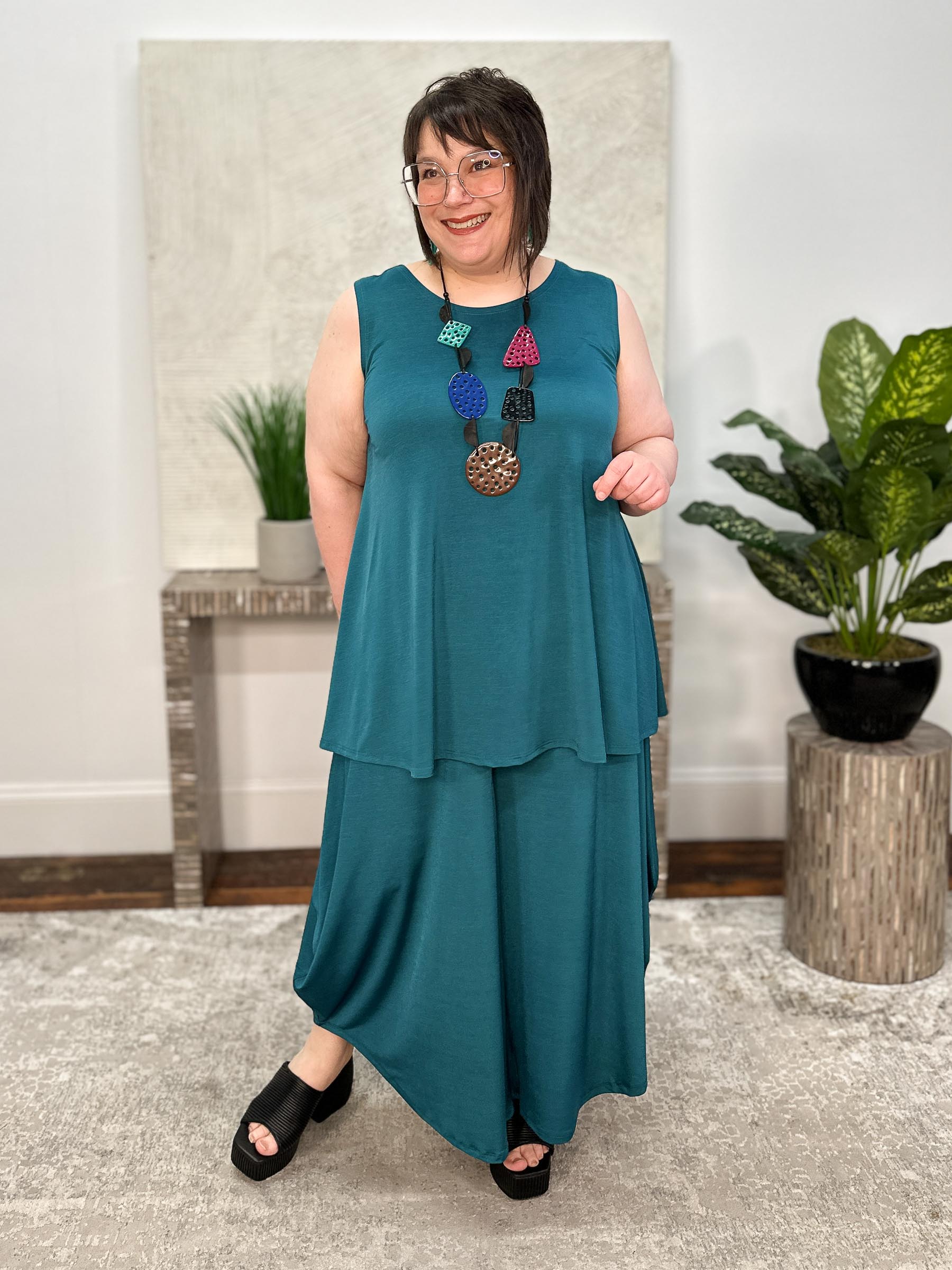 Desa Tank Tunic, Teal Salt Vogue