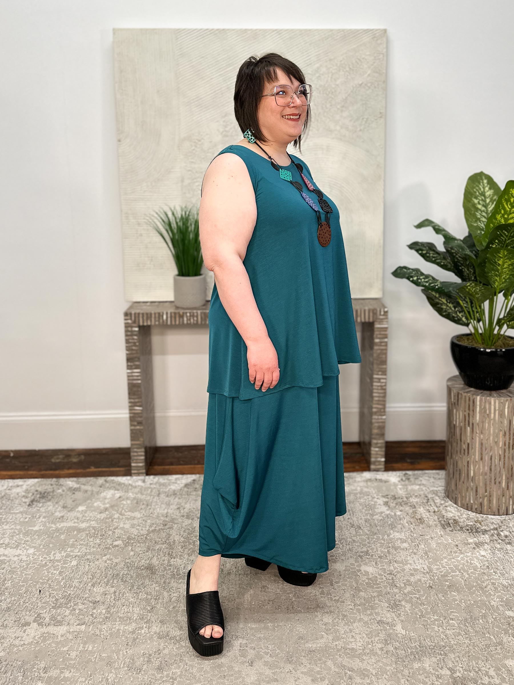 Desa Tank Tunic, Teal Salt Vogue