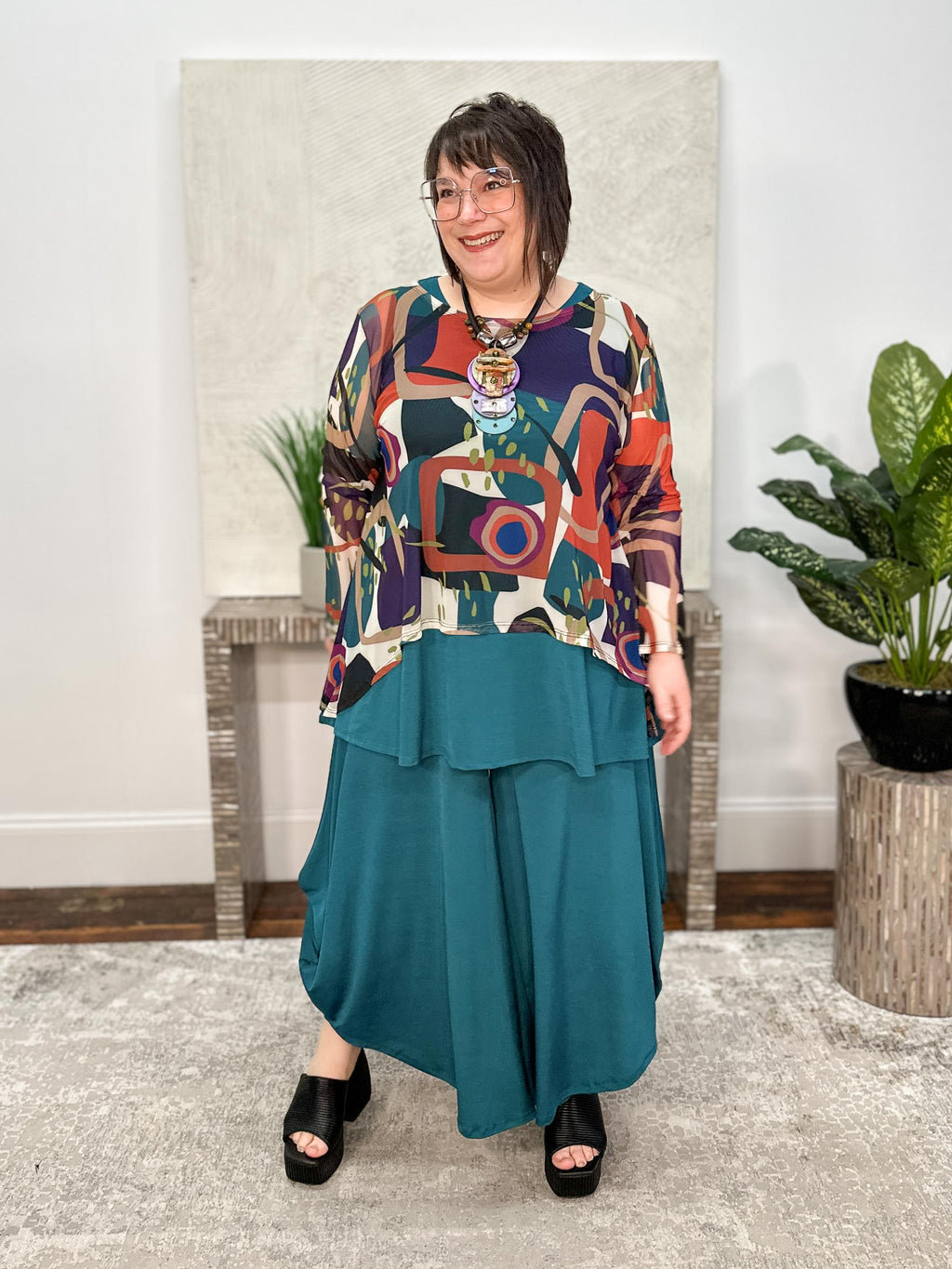 Desa Tank Tunic, Teal Salt Vogue