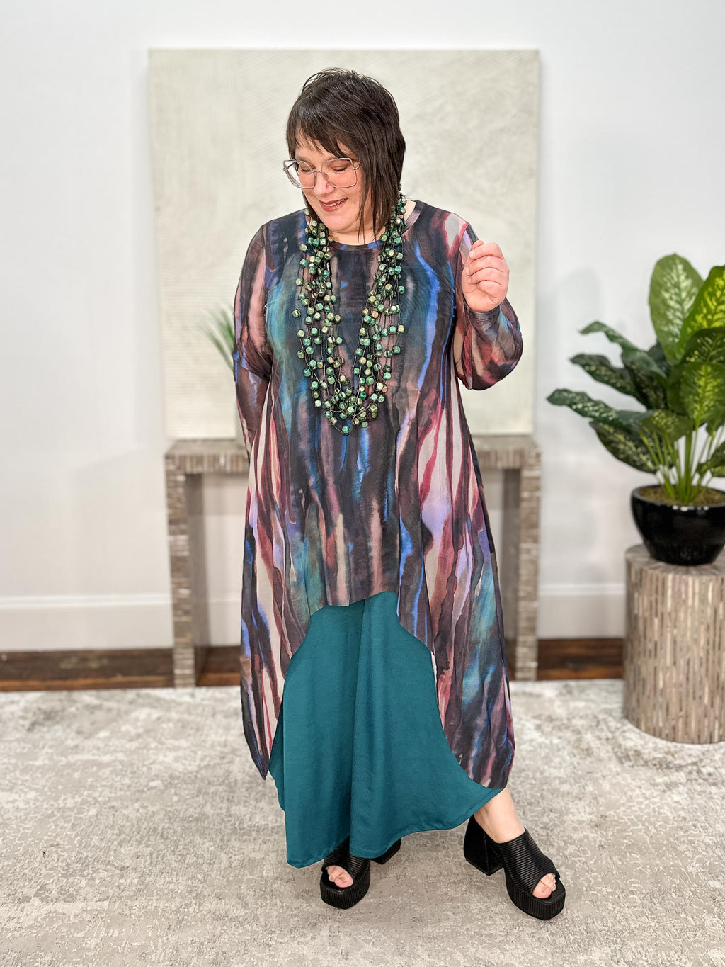 Desa Tank Tunic, Teal Salt Vogue