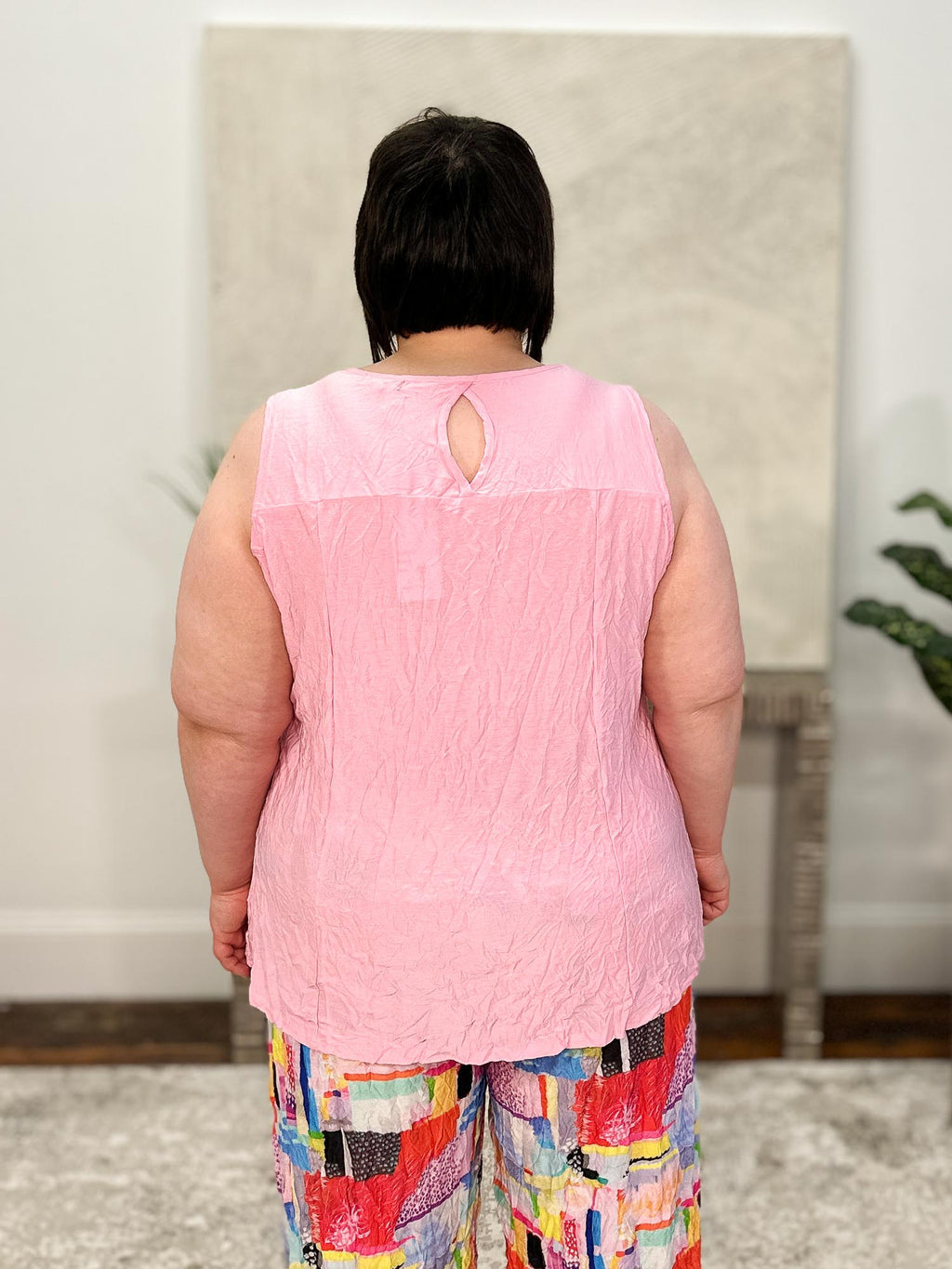 Euro Crush Keyhole Back Tank, Pink