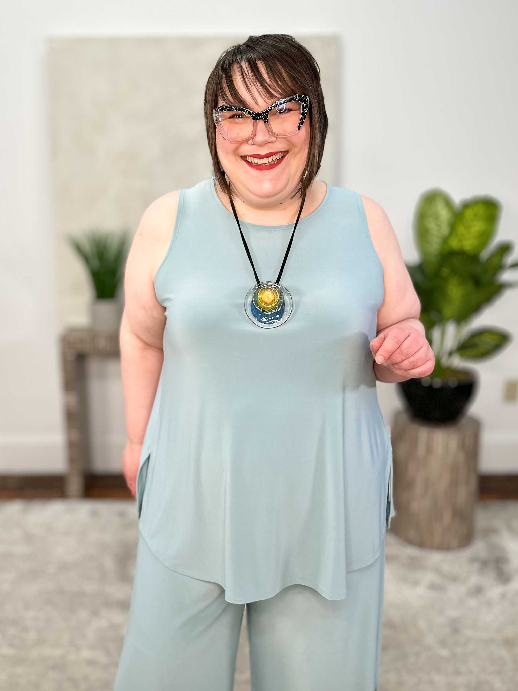 Sleeveless Go To Classic T Relax, Stone Blue