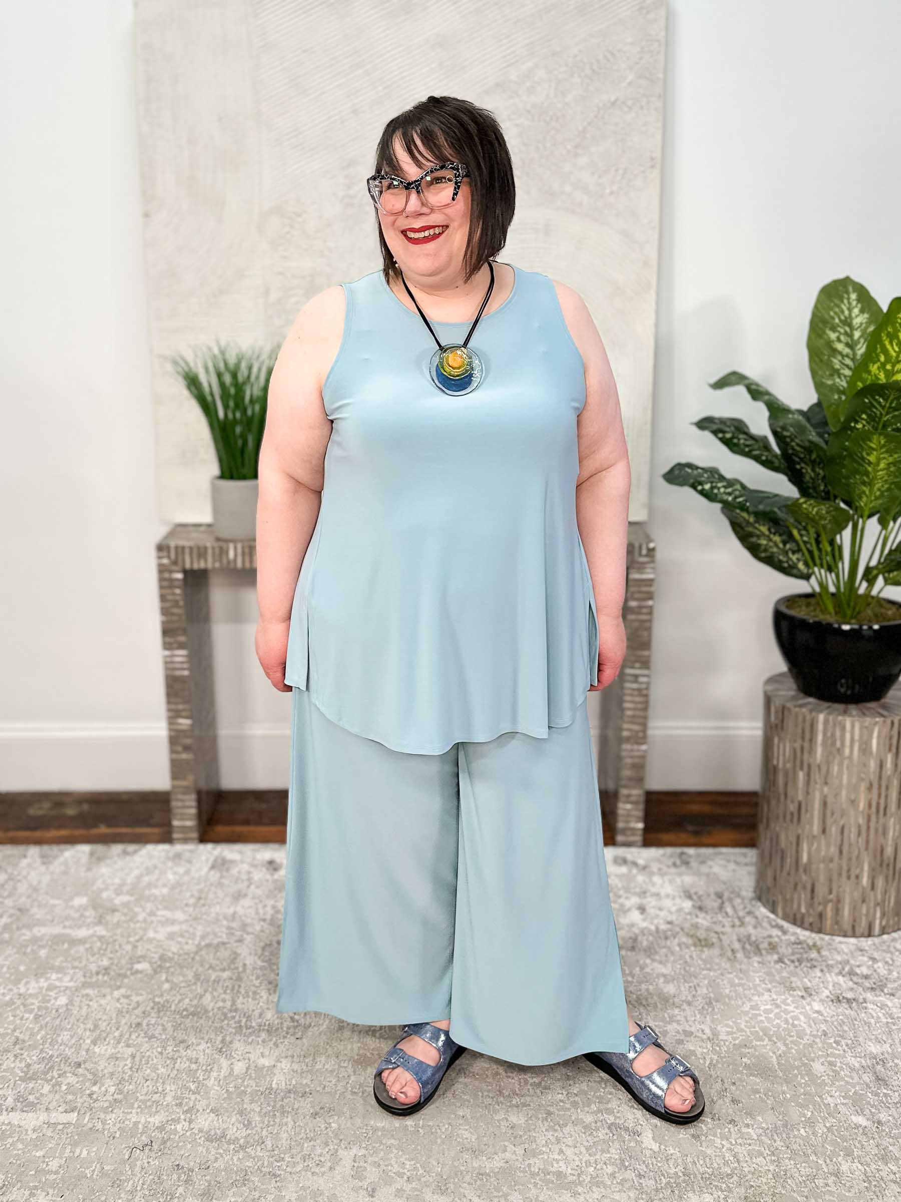 Sleeveless Go To Classic T Relax, Stone Blue