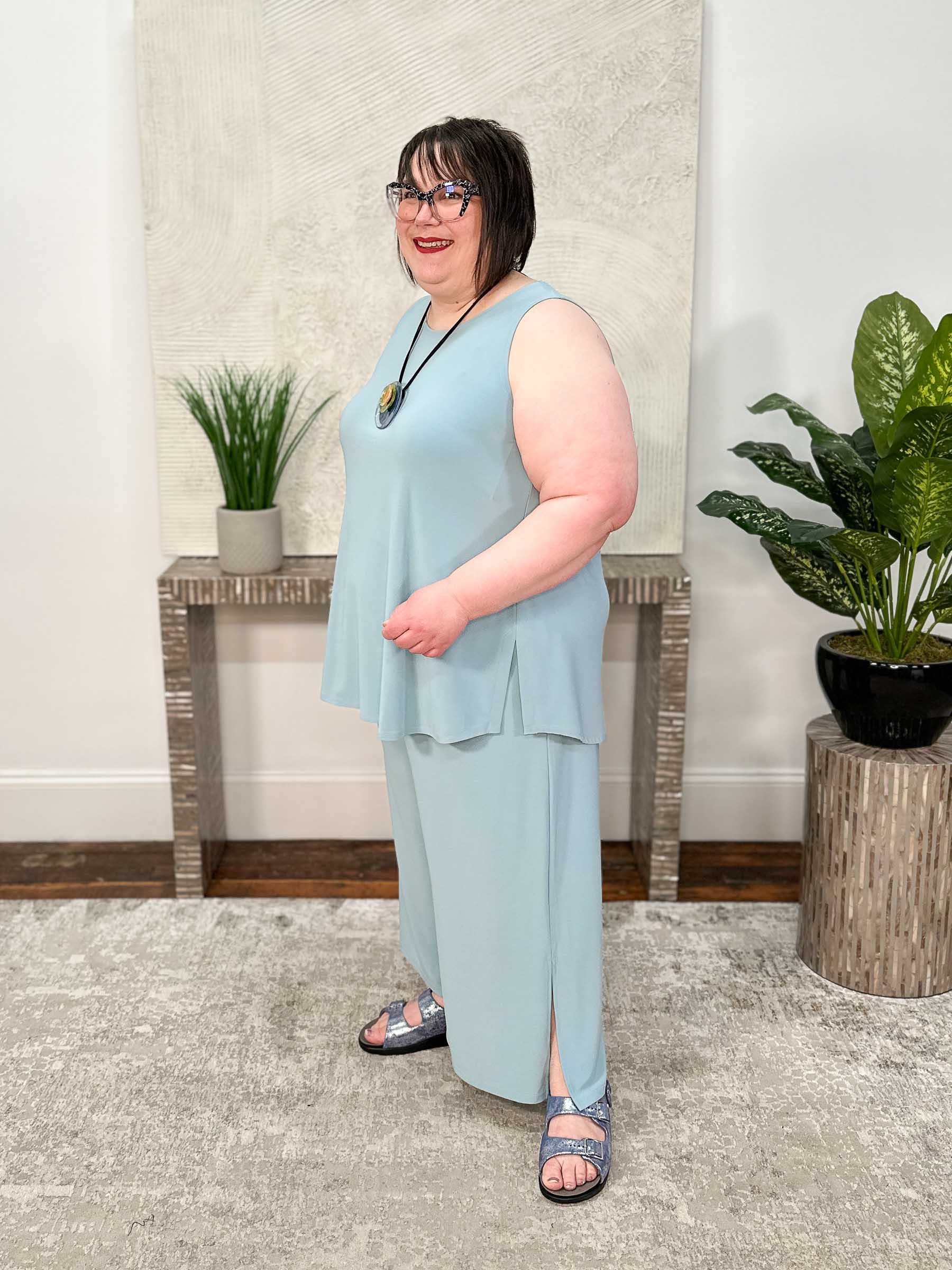 Sleeveless Go To Classic T Relax, Stone Blue